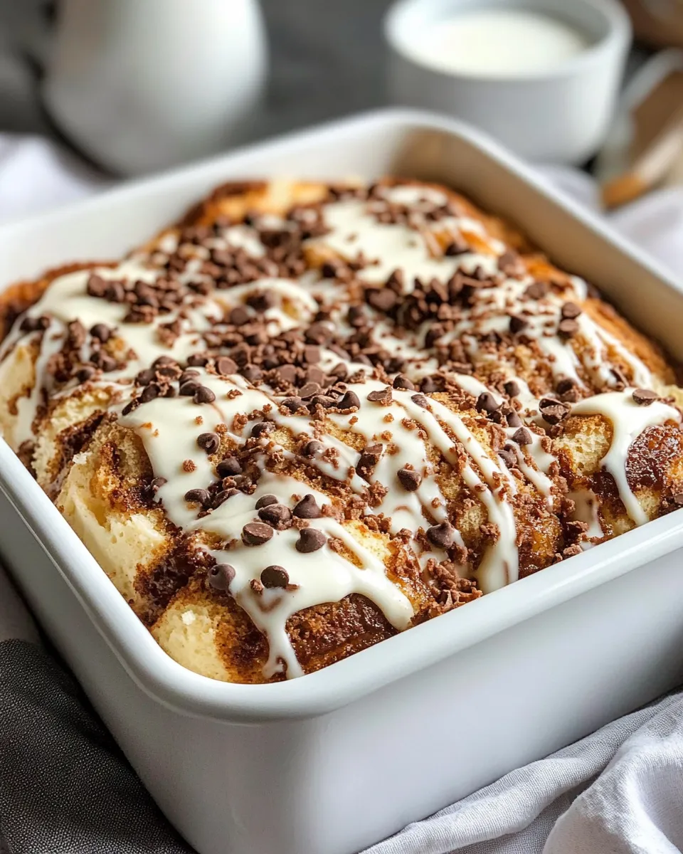 Homemade Chocolate Chip Cinnamon Roll Cake photo