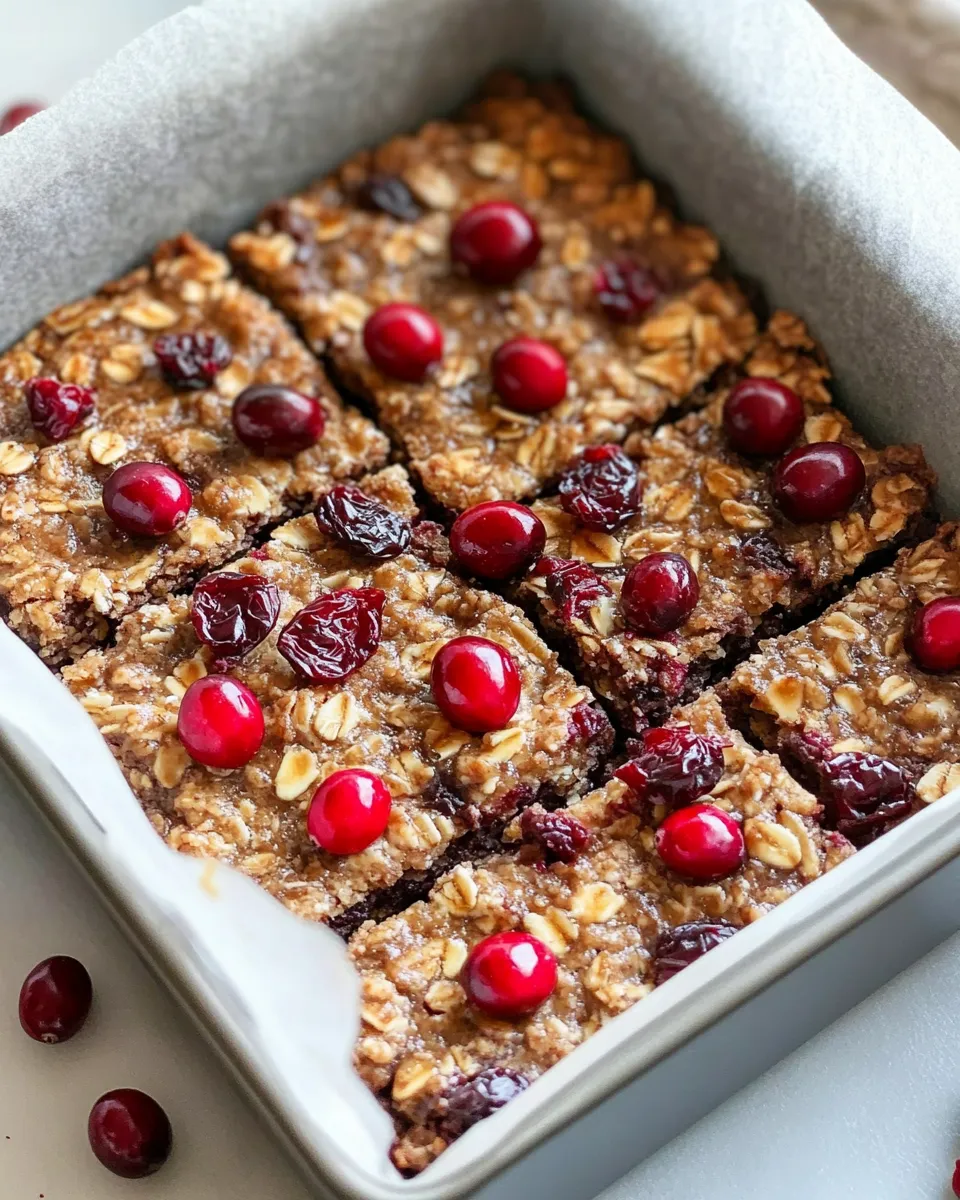 Homemade Chocolate Covered Cranberry Oat Bars photo