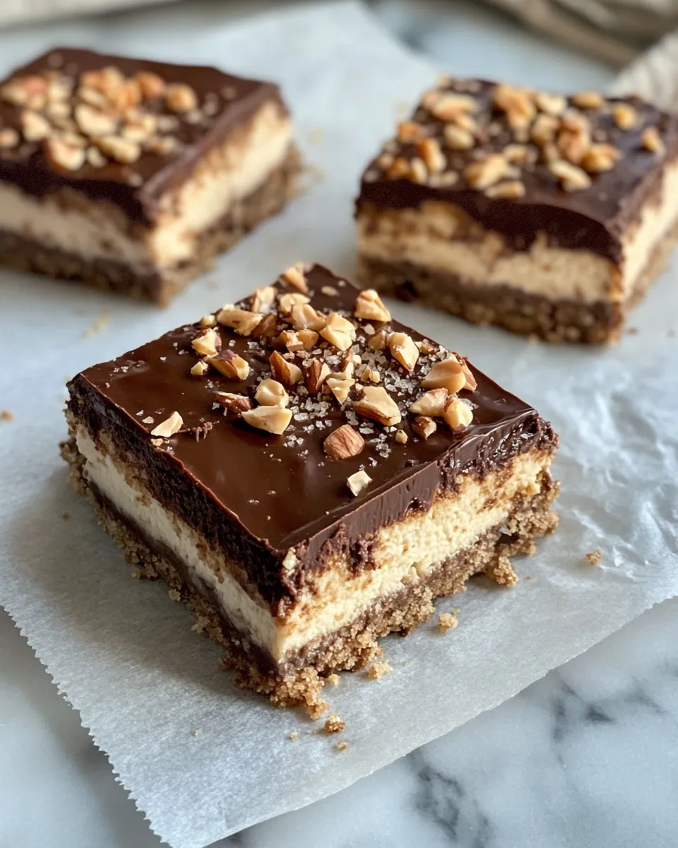 Classic Chocolate Hazelnut Cheesecake Bars image