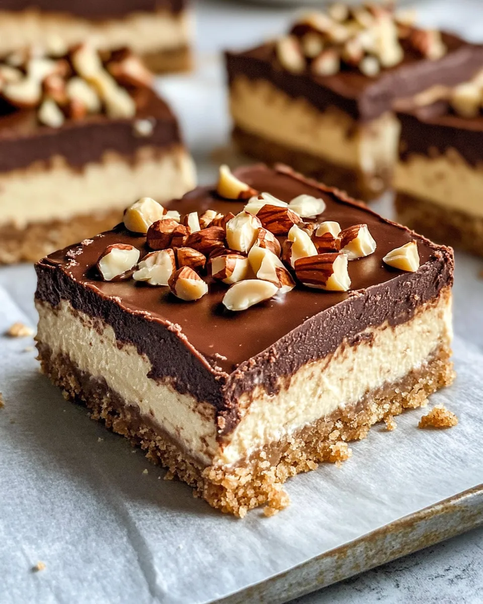 Easy Chocolate Hazelnut Cheesecake Bars recipe image