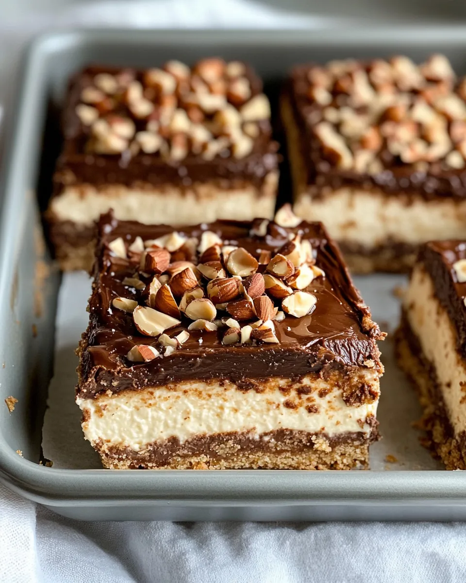 Delicious Chocolate Hazelnut Cheesecake Bars dish photo