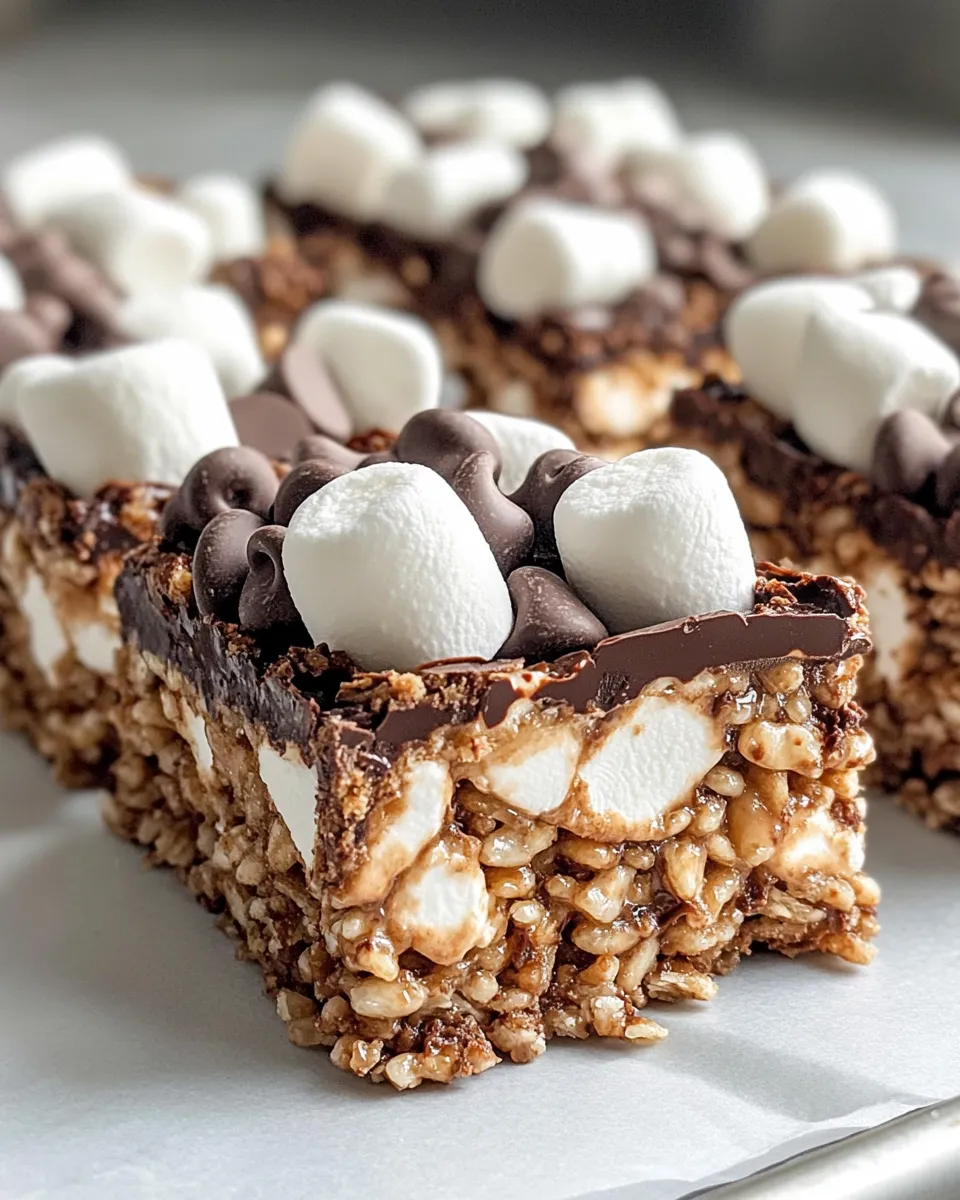 Classic Chocolate Marshmallow Krispie Treats image