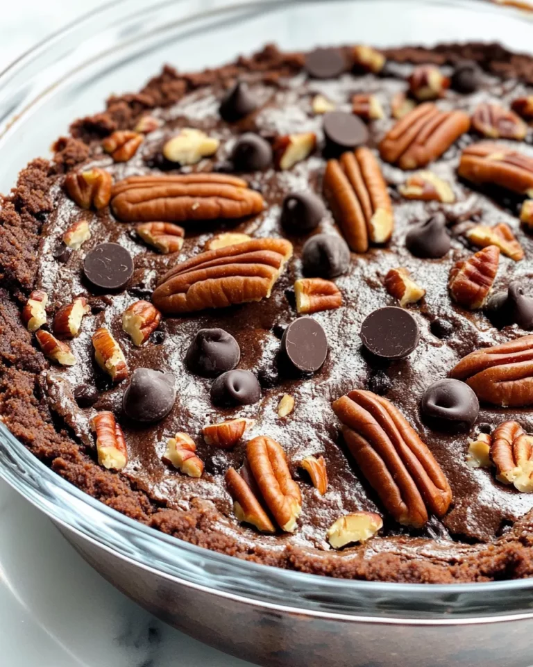 Homemade Chocolate Pecan Brownie Pie photo