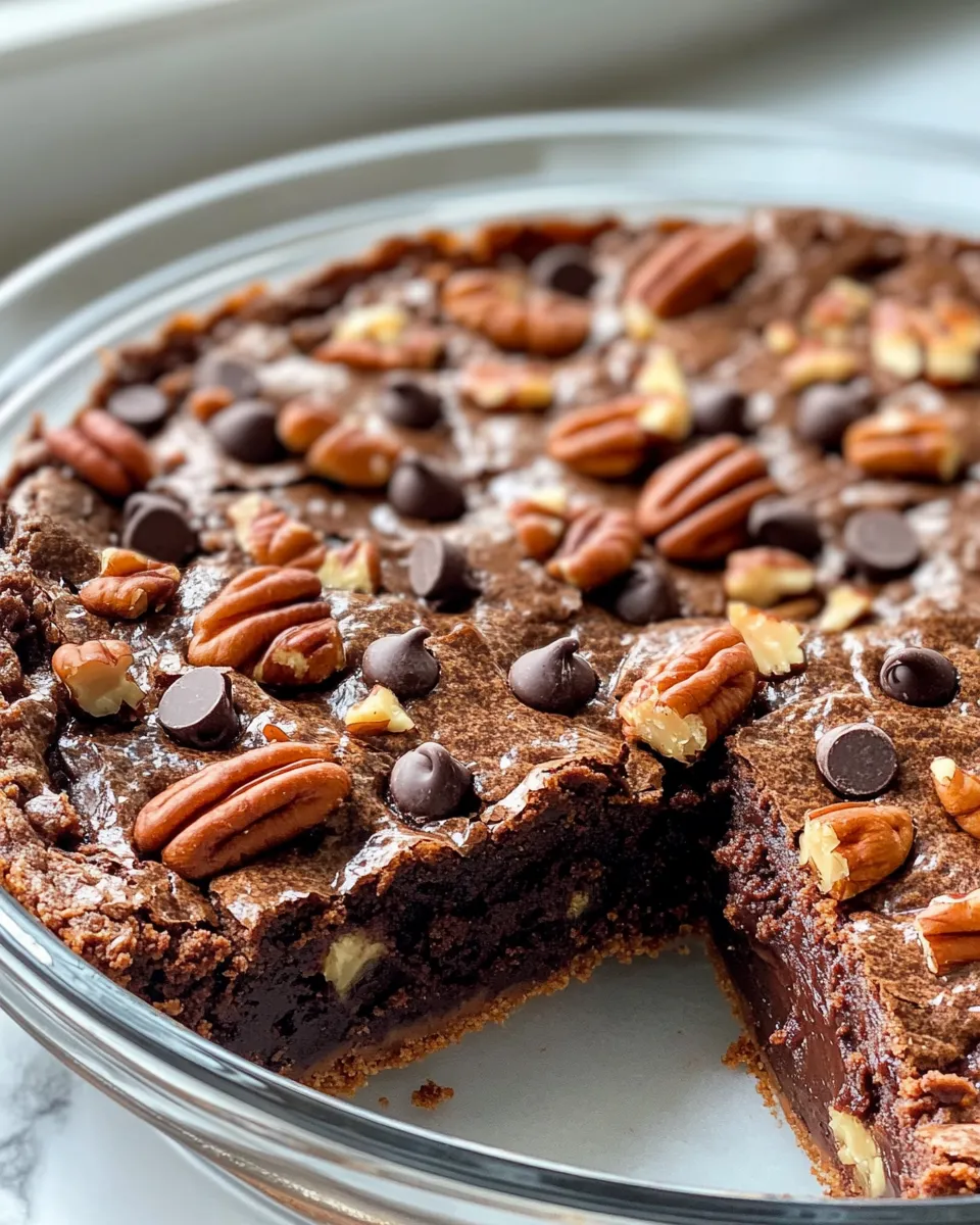 Easy Chocolate Pecan Brownie Pie recipe photo