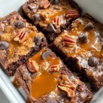 Homemade Chocolate Pecan Turtle Brownies photo