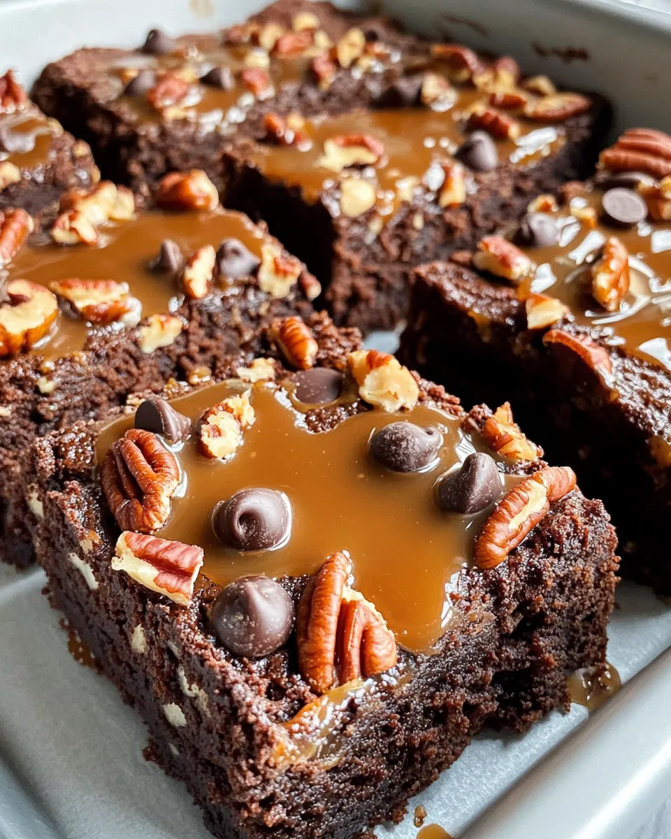 Easy Chocolate Pecan Turtle Brownies recipe photo