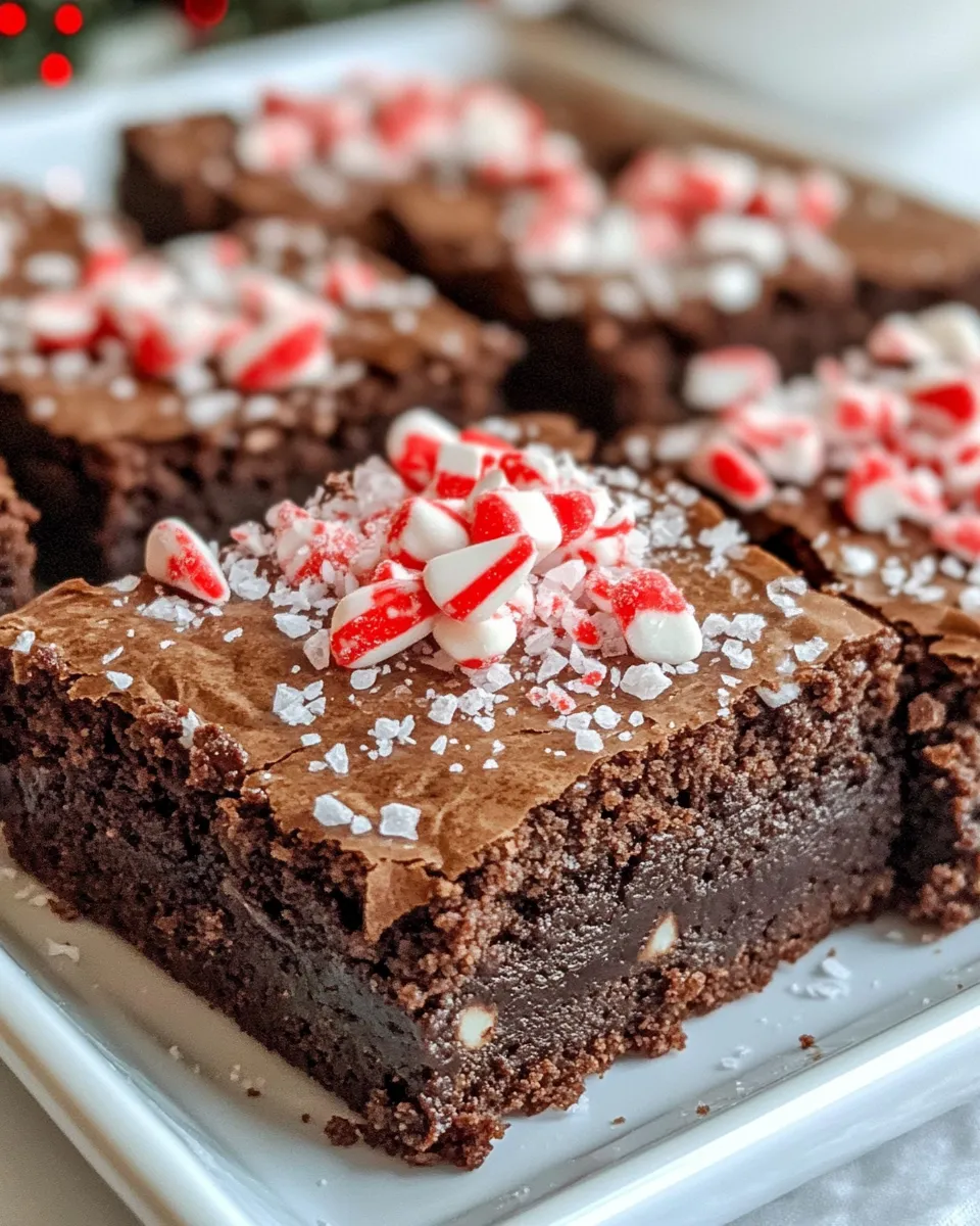 Classic Chocolate Peppermint Bark Brownies image