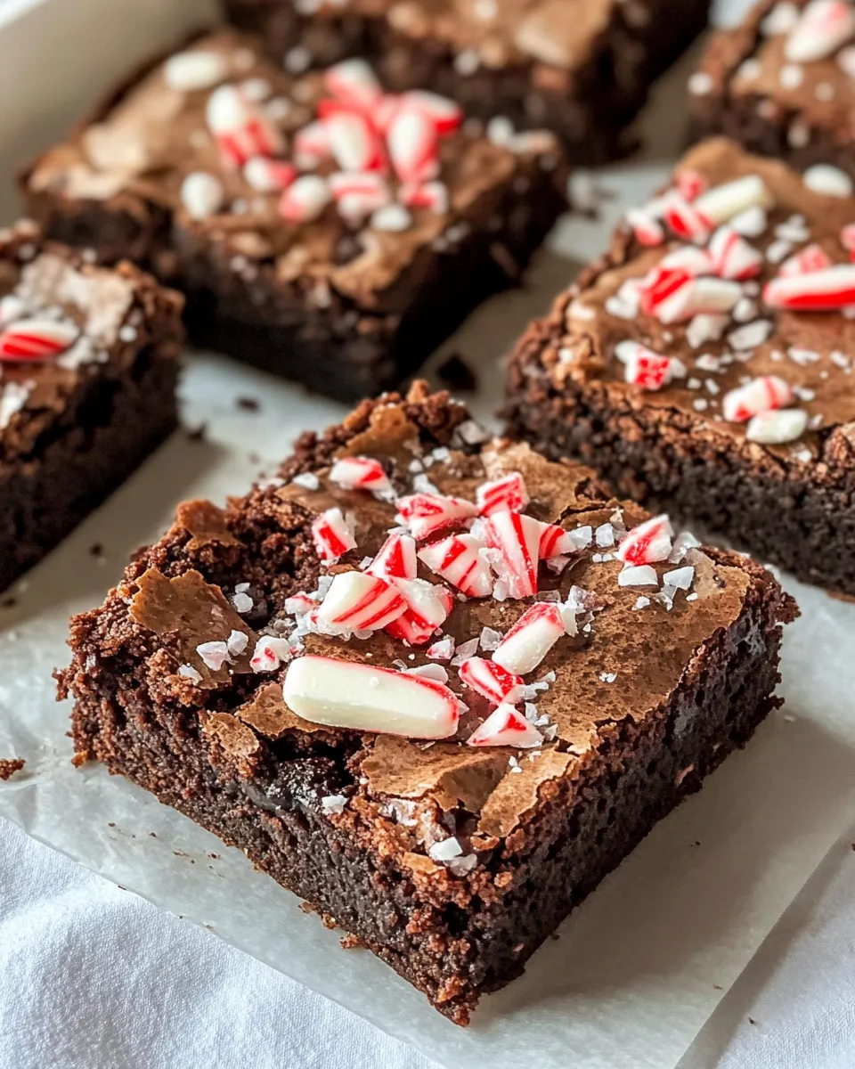 Delicious Chocolate Peppermint Bark Brownies dish photo