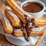 Homemade Cinnamon Sugar Churros with Chocolate Sauce photo