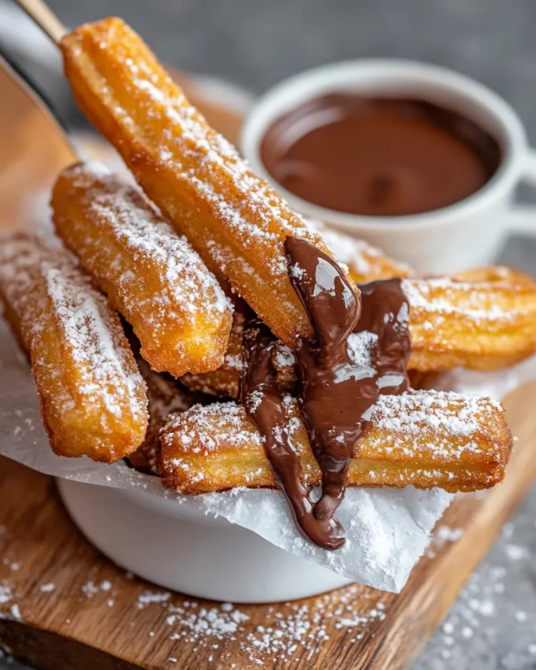 Homemade Cinnamon Sugar Churros with Chocolate Sauce photo