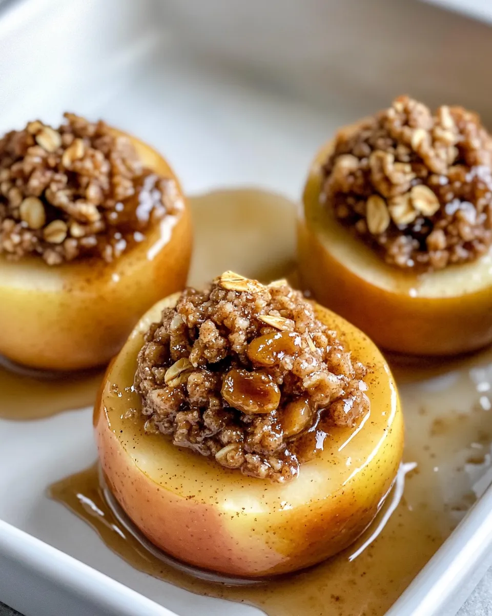 Easy Cinnamon Sugar Stuffed Baked Apples food shot