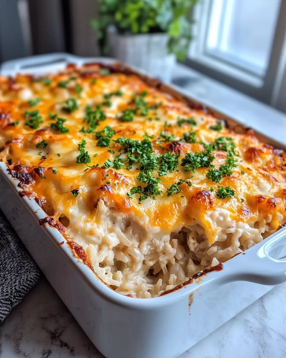 Delicious Comfort Chicken and Rice Casserole food shot