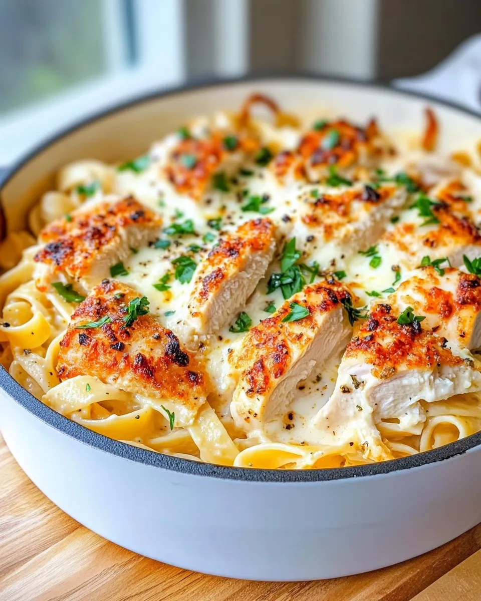Delicious Creamy Alfredo Chicken Bake image