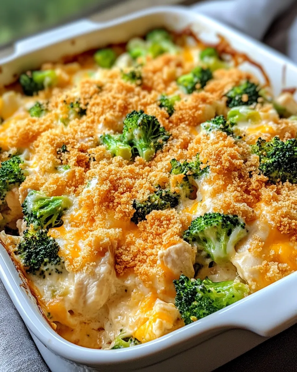 Delicious Creamy Broccoli Chicken Casserole image