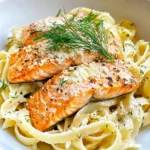 Homemade Creamy Lemon Dill Salmon Pasta photo