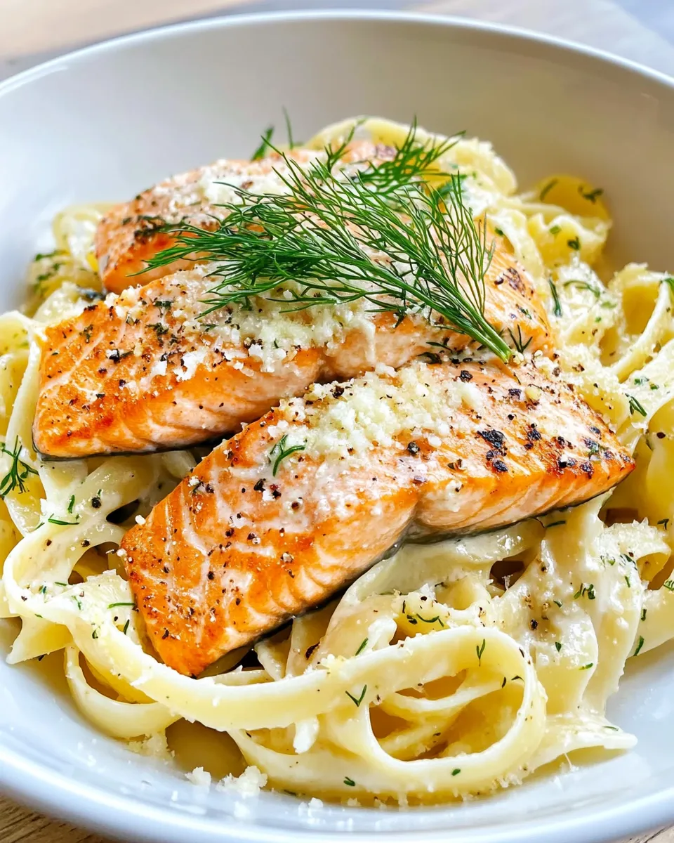 Homemade Creamy Lemon Dill Salmon Pasta photo