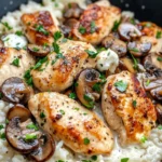 Homemade Creamy Mushroom Chicken and Rice photo