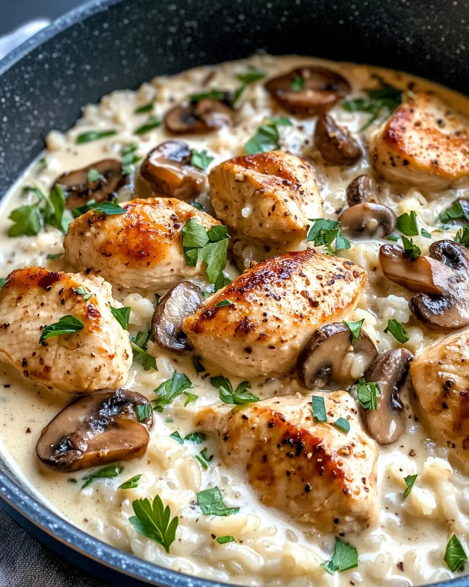 Classic Creamy Mushroom Chicken and Rice recipe image