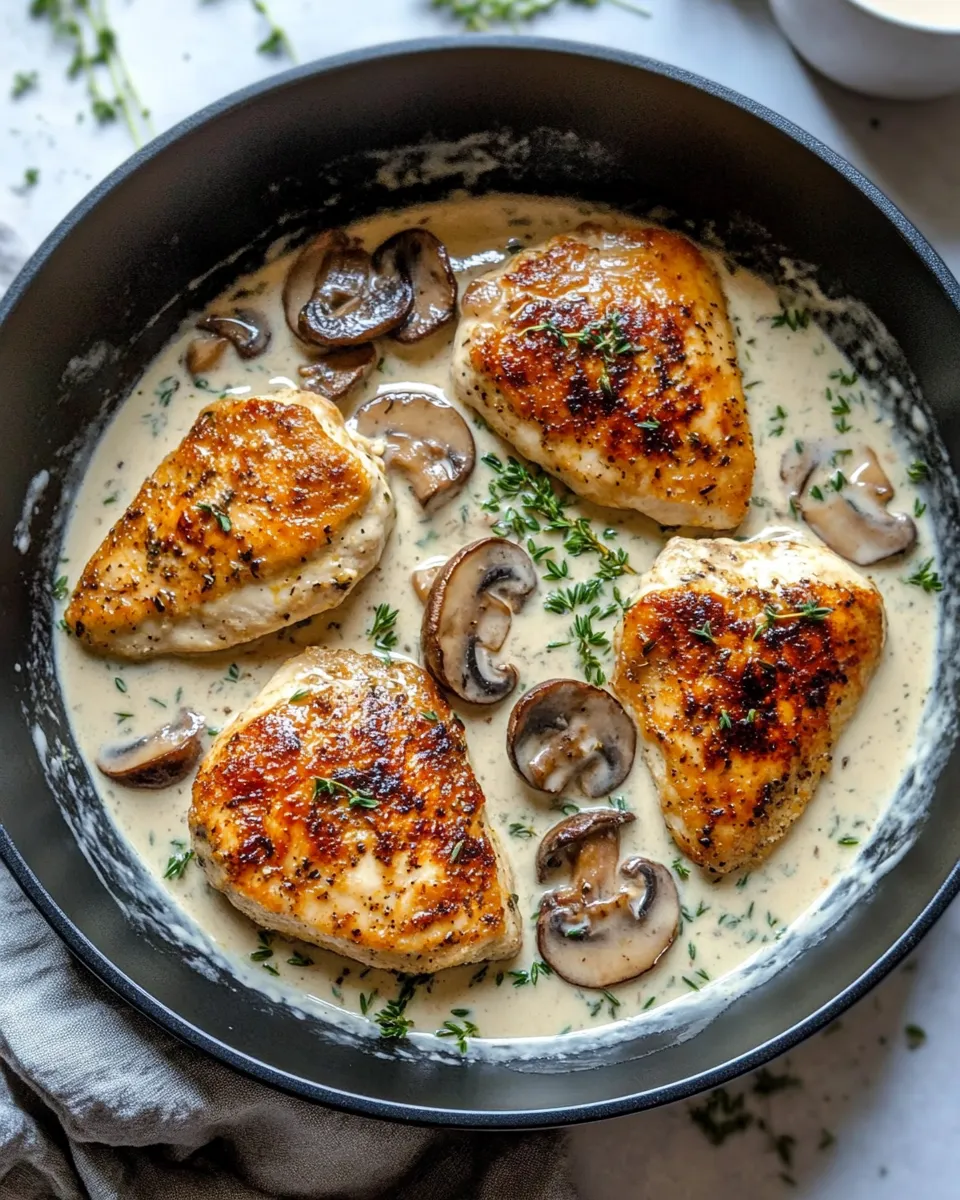 Homemade Creamy Mushroom Thyme Chicken photo