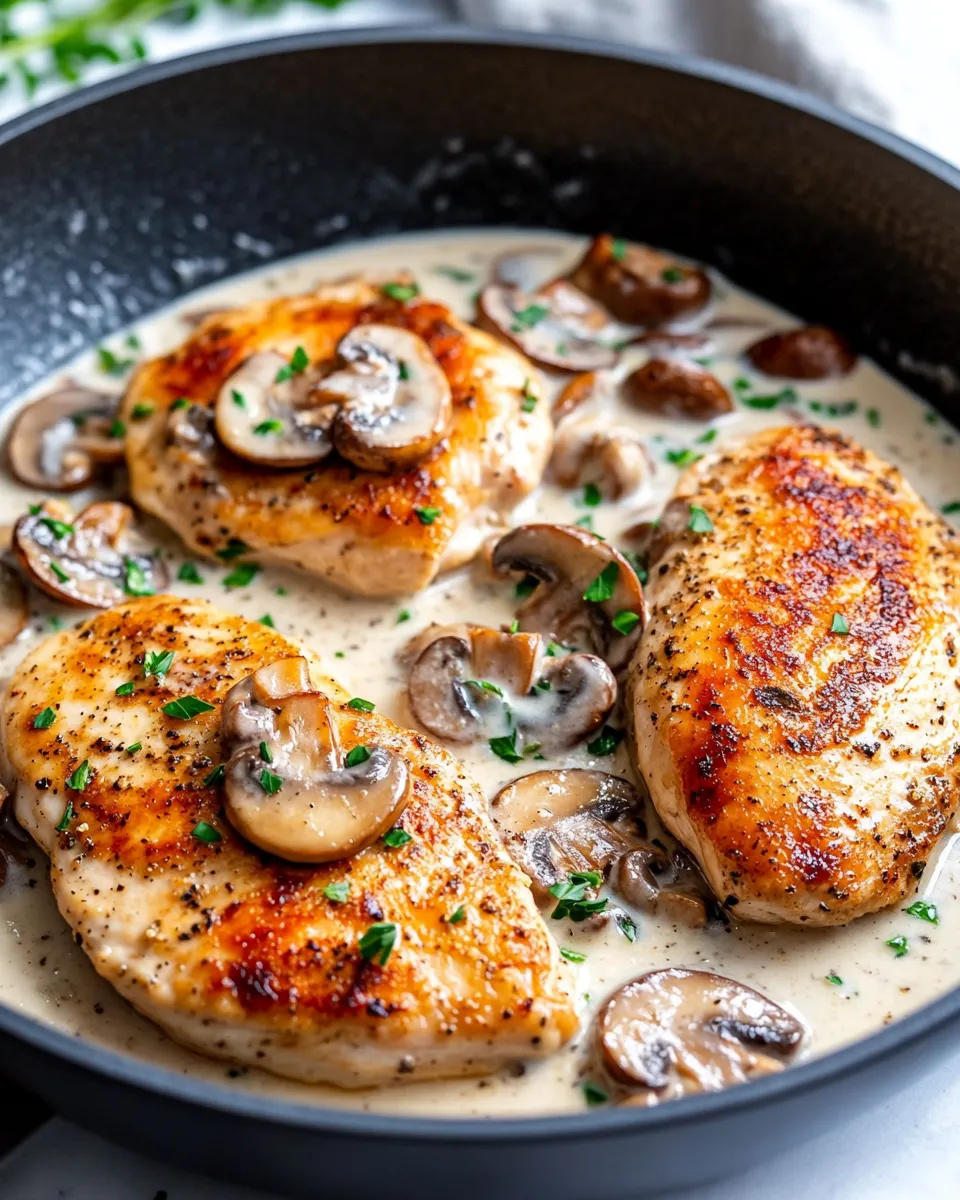 Delicious Creamy Mushroom Thyme Chicken dish photo