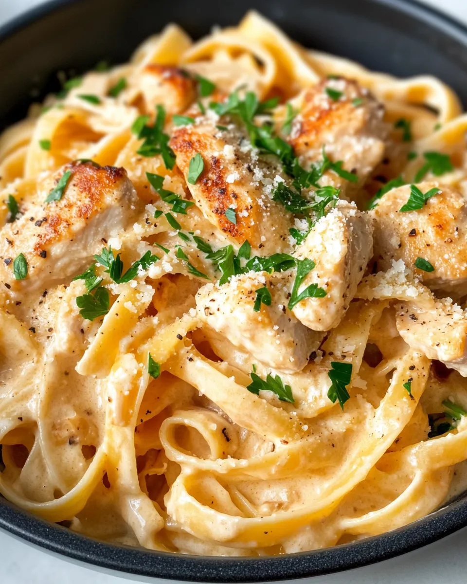 Delicious Creamy Pumpkin Alfredo Chicken Pasta picture