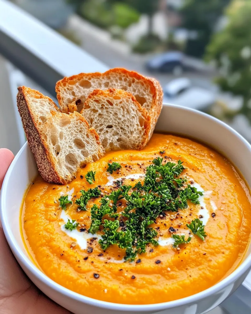 Easy Creamy Roasted Pumpkin Soup food shot