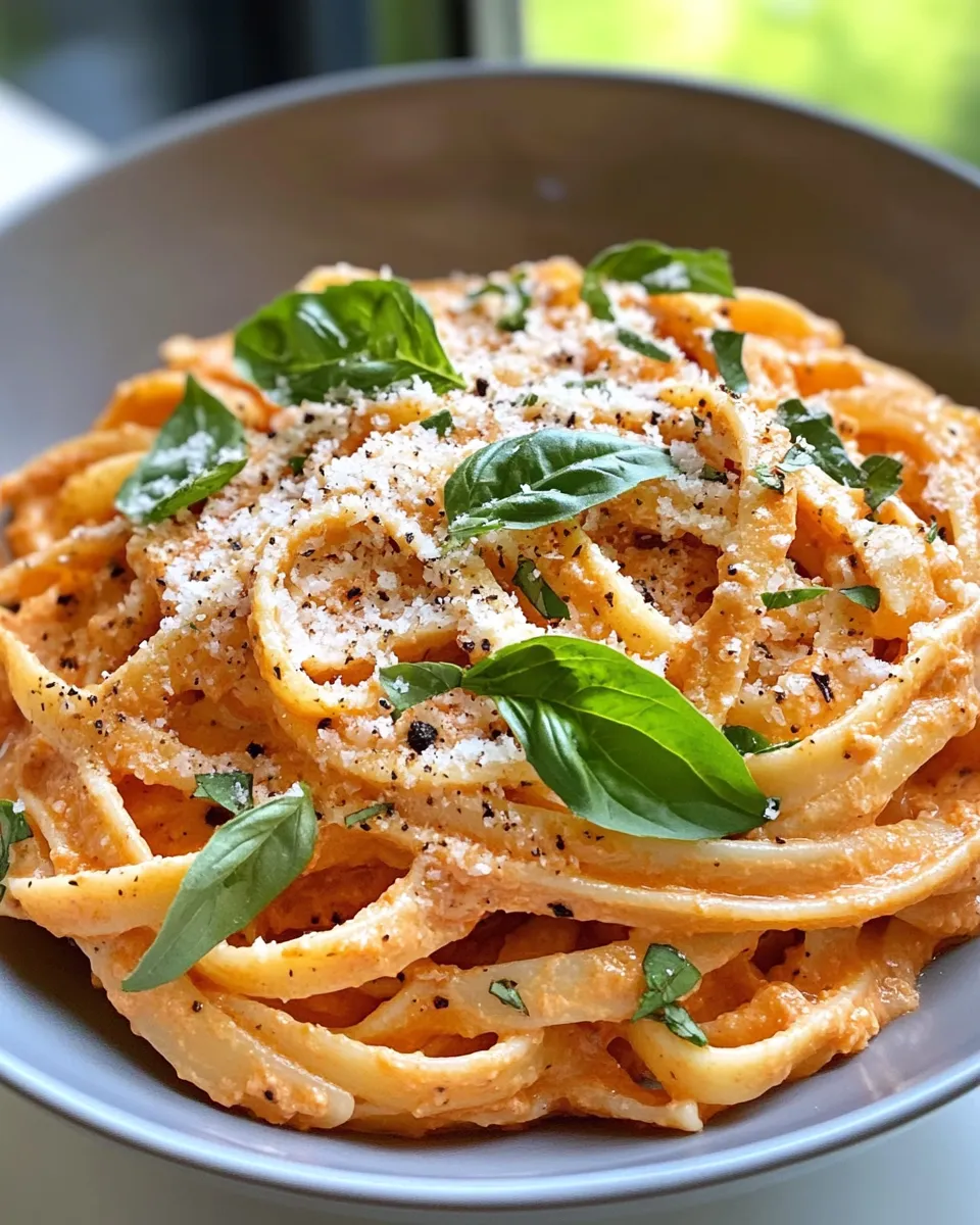 Homemade Creamy Roasted Red Pepper Pasta recipe photo