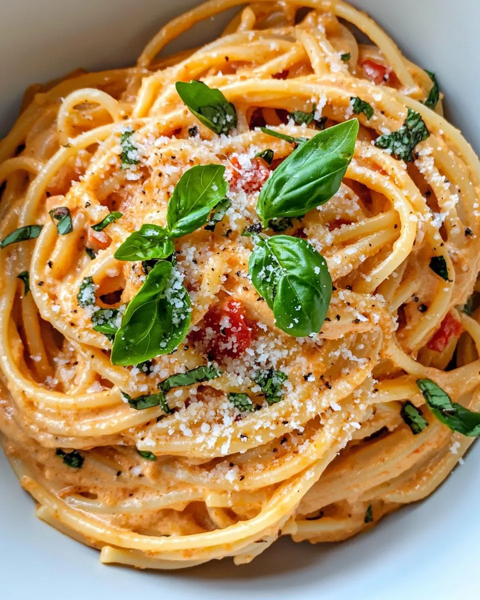 Classic Creamy Roasted Red Pepper Pasta dish photo