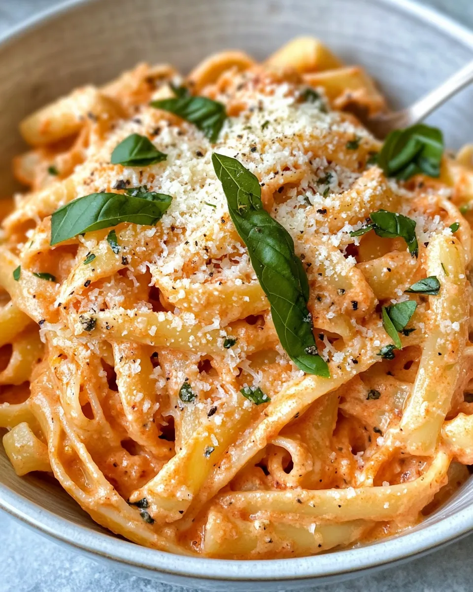 Delicious Creamy Roasted Red Pepper Pasta image