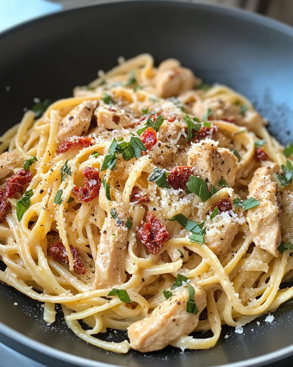 Homemade Creamy Sun-Dried Tomato Chicken Pasta recipe photo
