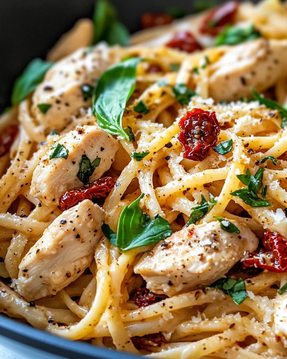 Delicious Creamy Sun-Dried Tomato Chicken Pasta image