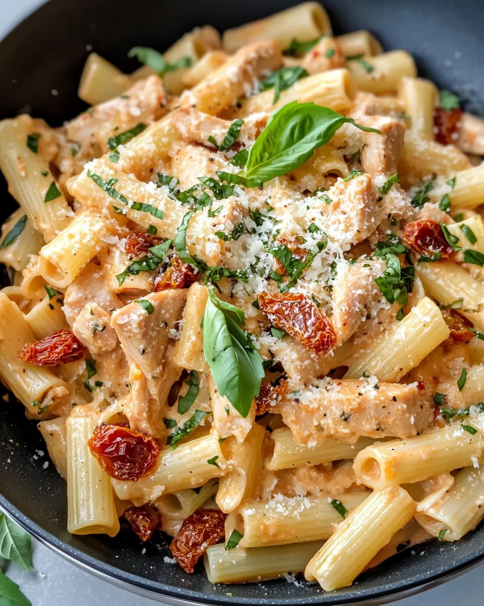 Classic Creamy Sundried Tomato Turkey Pasta dish photo