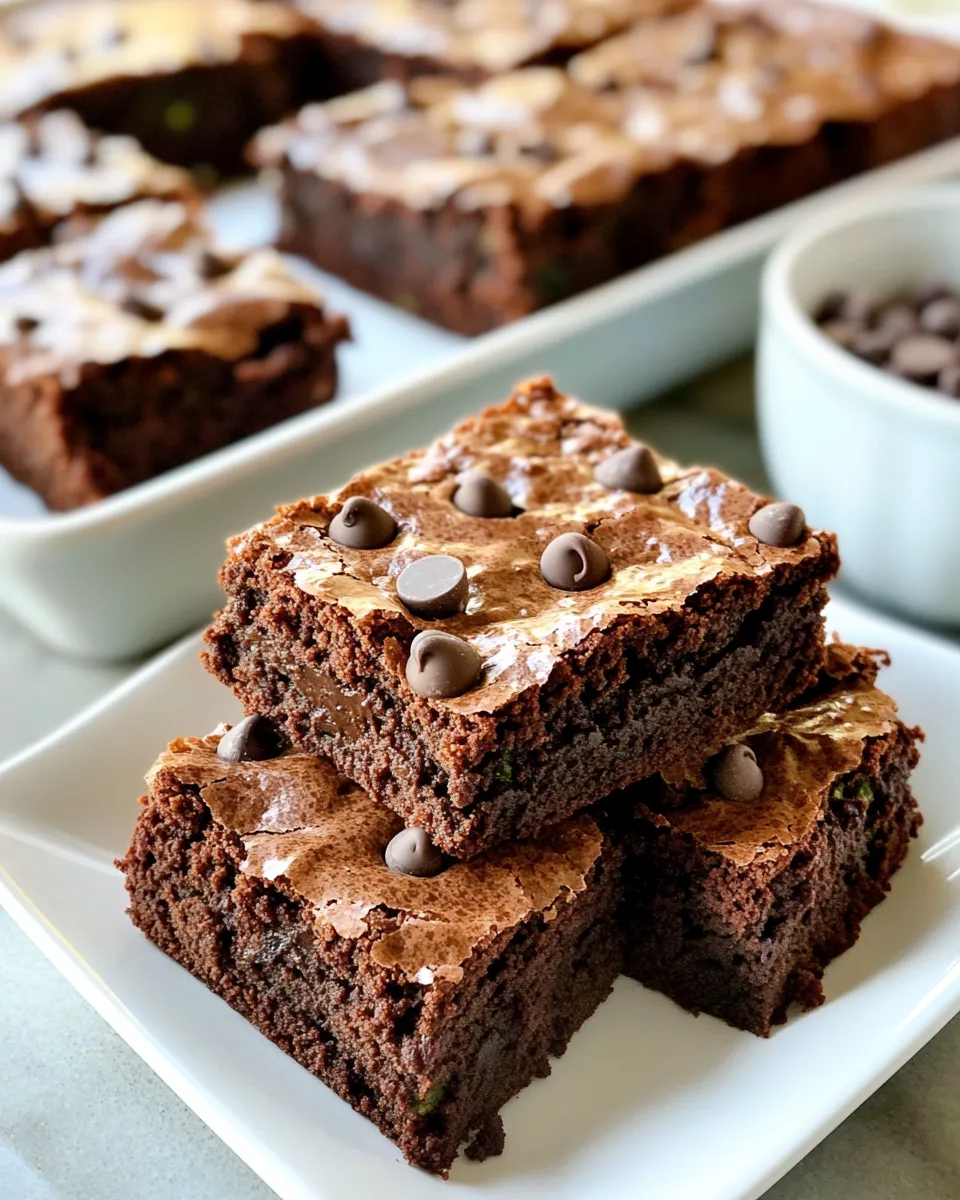 Easy Double Chocolate Zucchini Brownies recipe photo