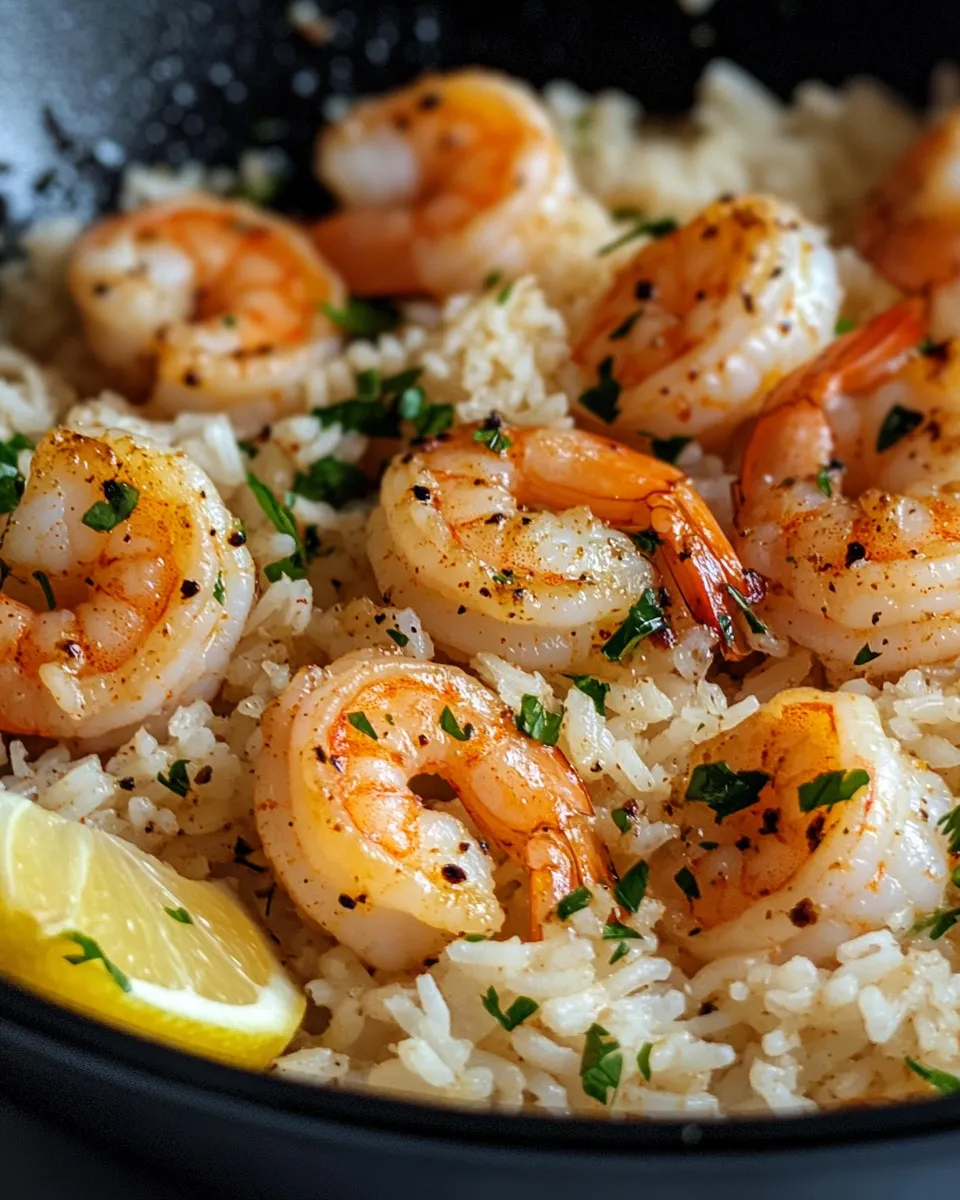 Homemade Garlic Butter Shrimp and Rice photo