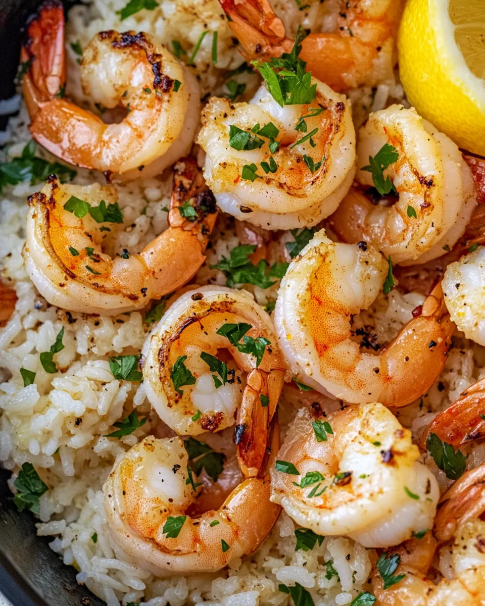 Easy Garlic Butter Shrimp and Rice dish photo