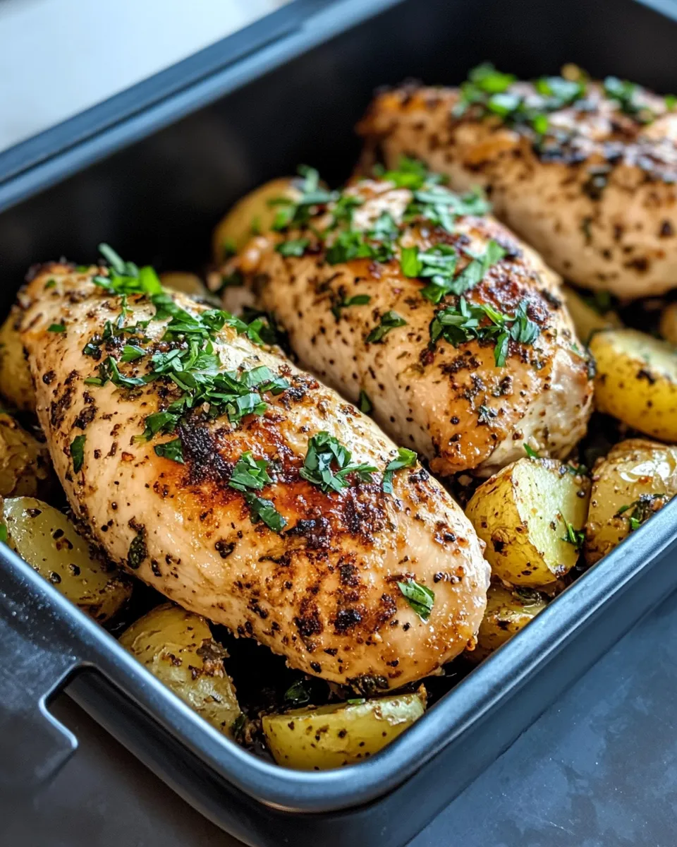 Homemade Garlic Herb Chicken and Potatoes Bake photo
