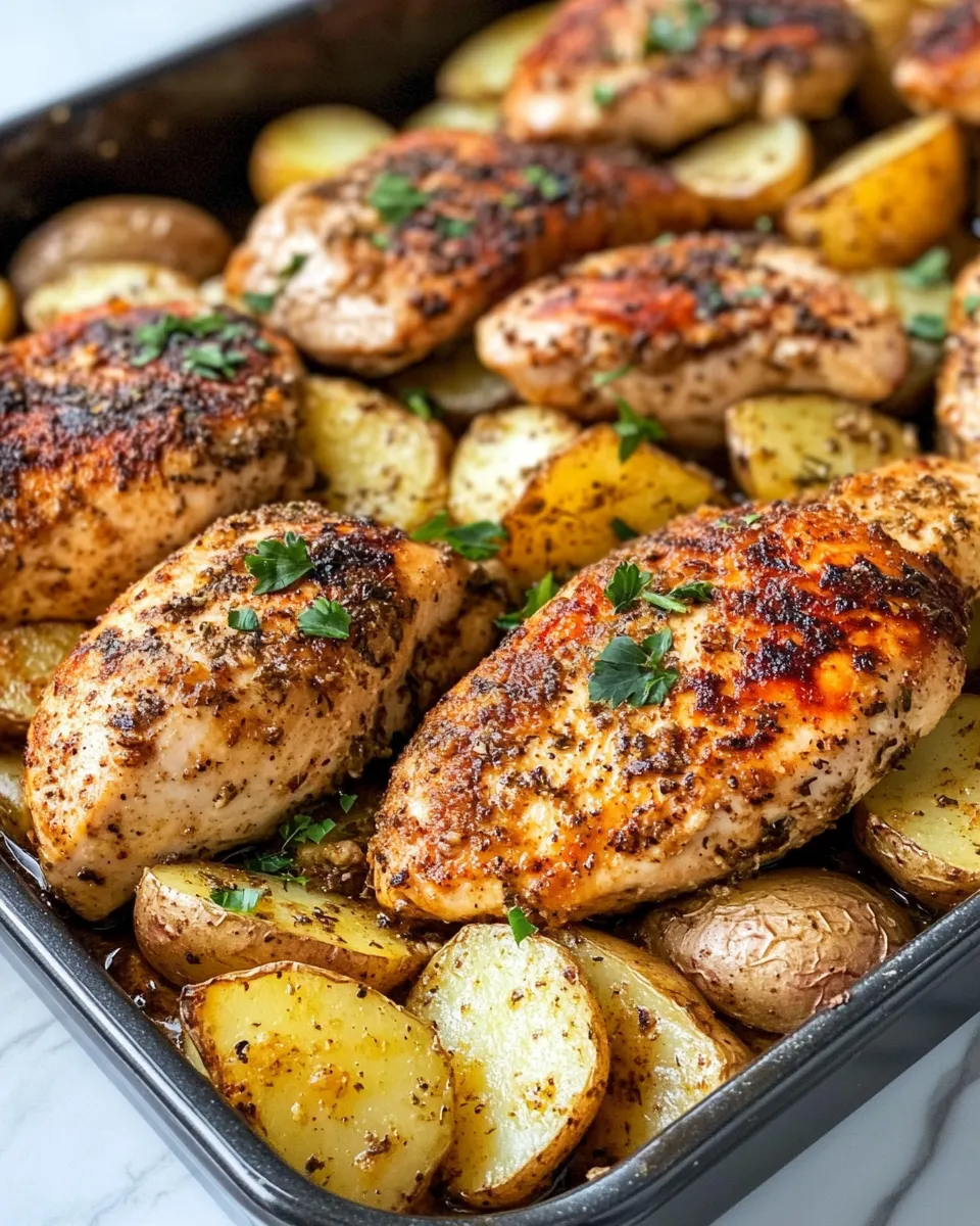Easy Garlic Herb Chicken and Potatoes Bake recipe photo