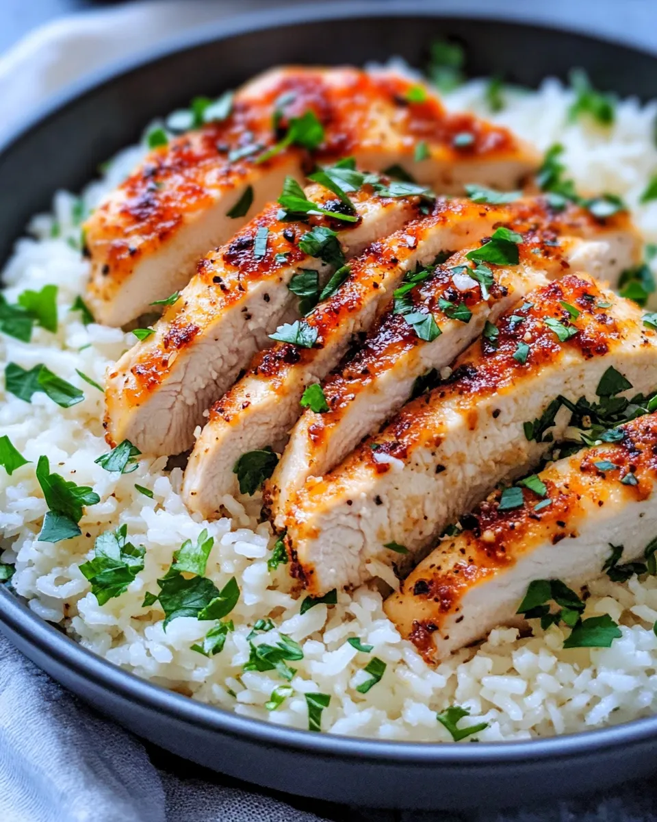 Delicious Garlic Parmesan Chicken and Rice dish photo