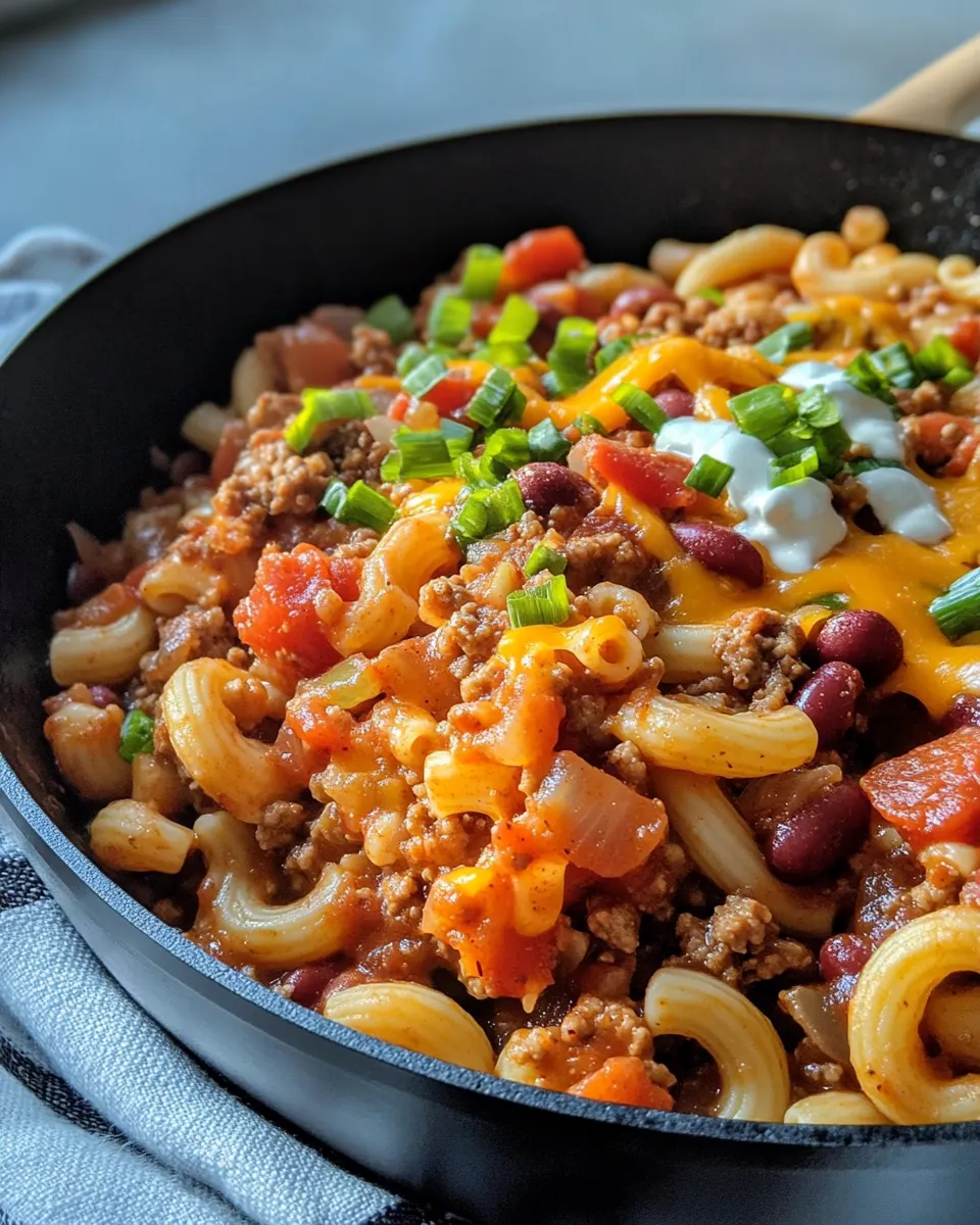 Classic Hearty Chili Mac Skillet image