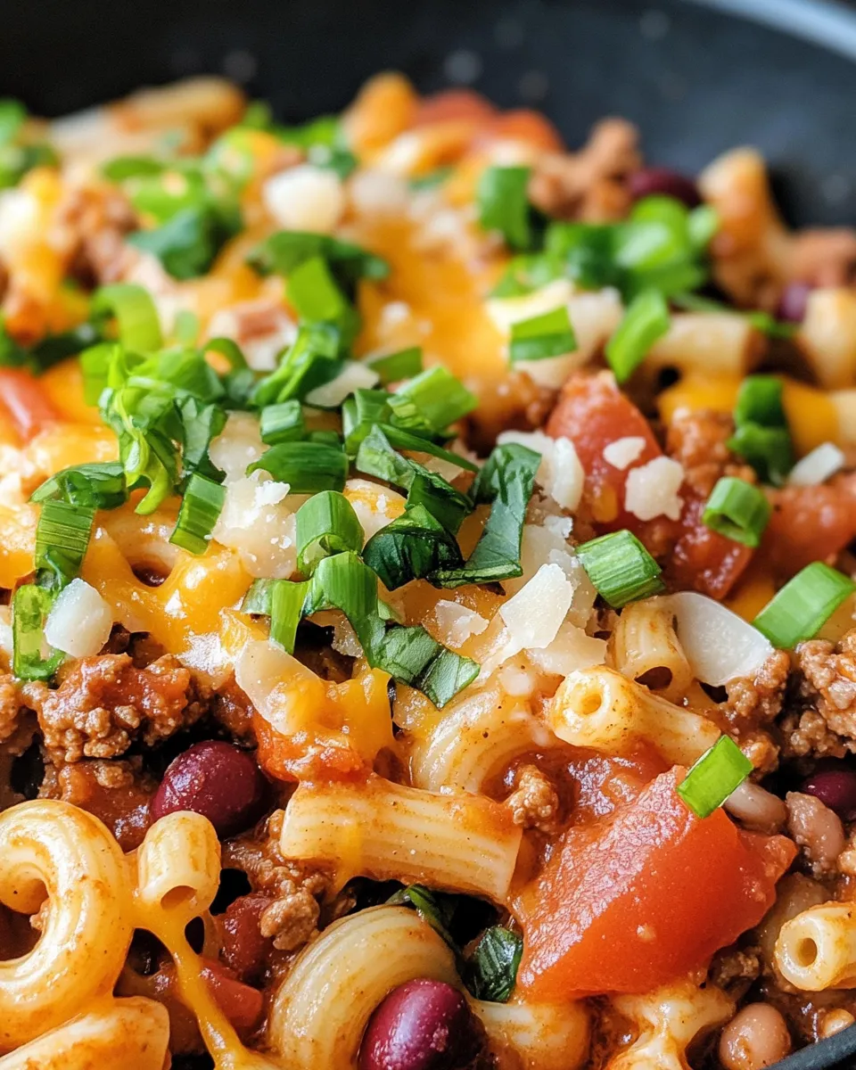 Easy Hearty Chili Mac Skillet recipe photo