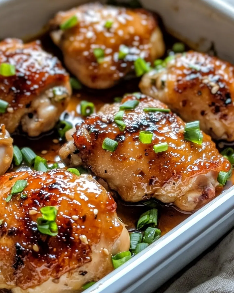 Delicious Honey Garlic Chicken Thighs plate image