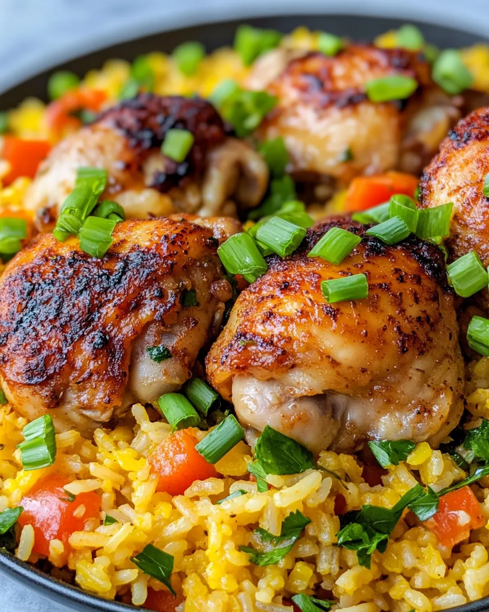 Easy Jerk Chicken and Yellow Rice food shot