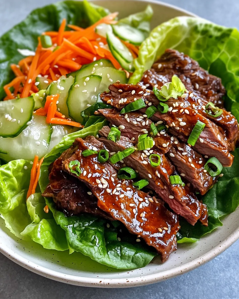 Delicious Korean BBQ Beef Lettuce Wraps plate image