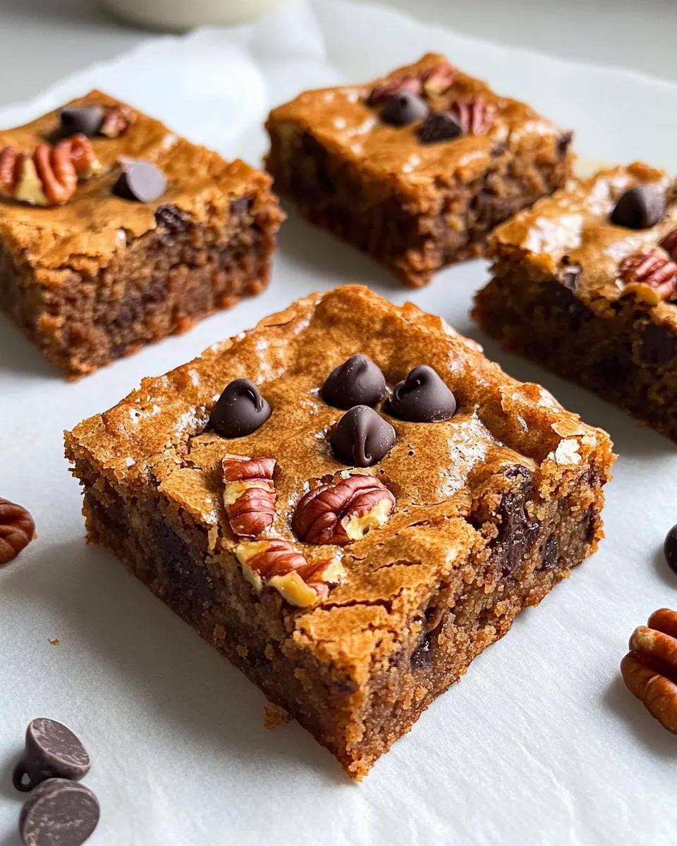 Easy Maple Pecan Chocolate Chip Blondies recipe photo