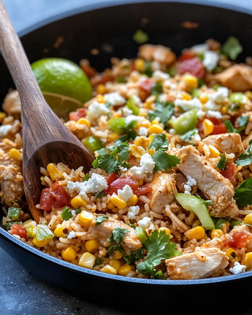 Classic Mexican Street Corn Chicken Rice Skillet dish photo