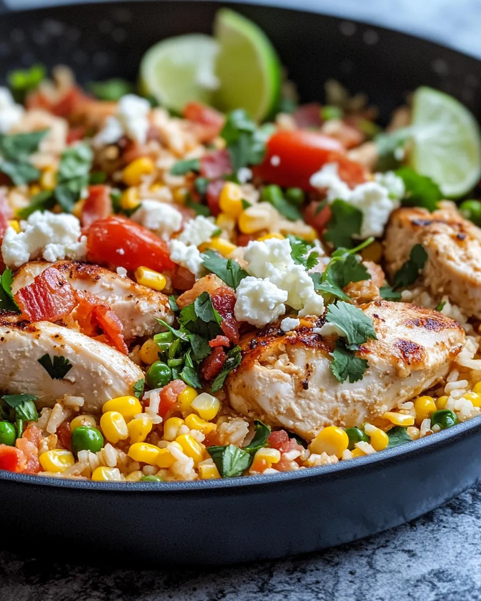 Delicious Mexican Street Corn Chicken Rice Skillet image