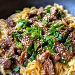 Homemade Mongolian Beef Noodles Skillet photo