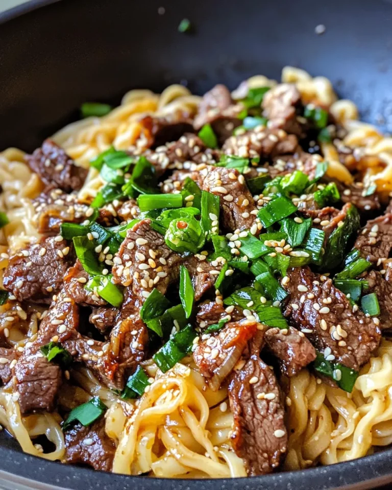 Homemade Mongolian Beef Noodles Skillet photo