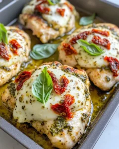Homemade Mozzarella Pesto Stuffed Chicken photo