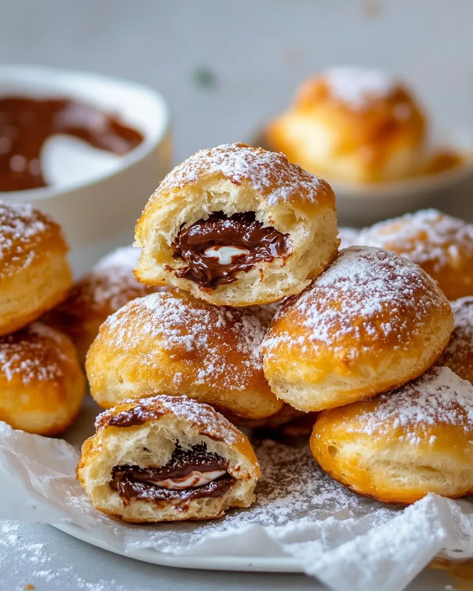 Easy Nutella-Stuffed Bomboloni Snowcaps recipe photo